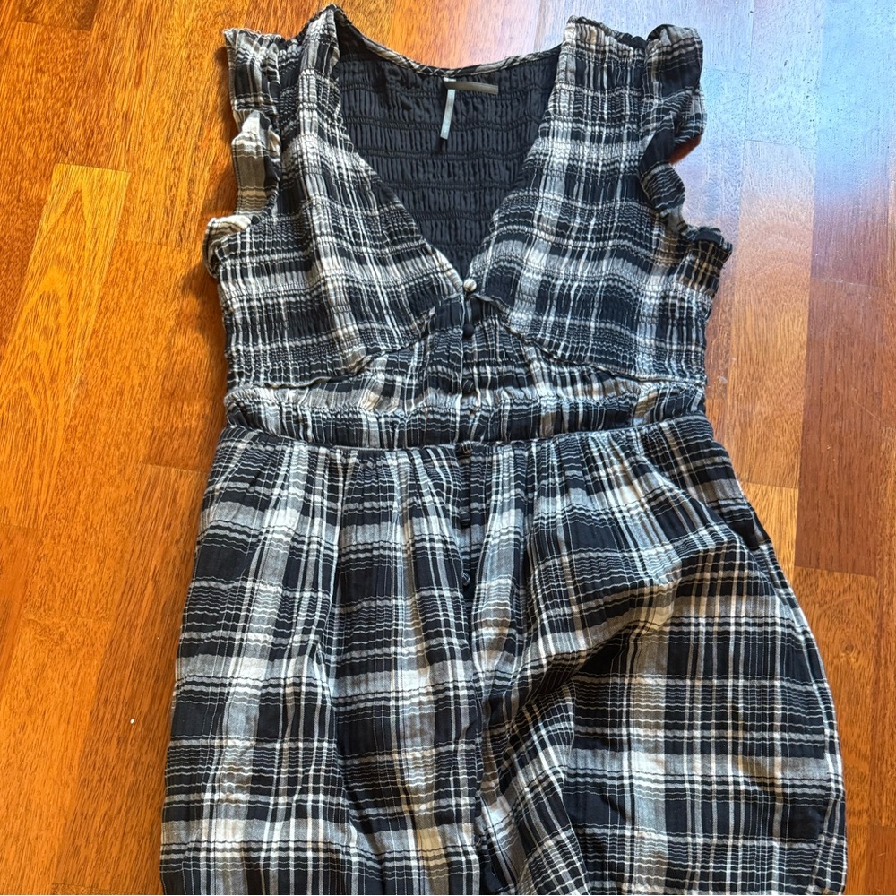 PEREGRINE MIDI DRESS: PLAID b&w size L